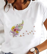 Camiseta Feminina Estampada Natureza Manga Curta Modal | Lavis